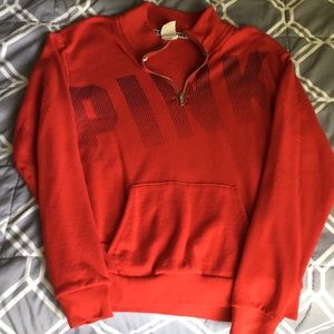 PINK Red Quarter Zip